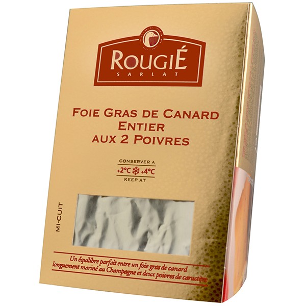 Foie gras de pato entero 2 pim.+champ. 500g