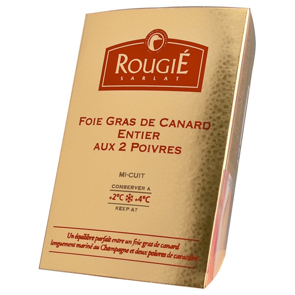 Foie gras de pato entero 2 pim.+champ.180g